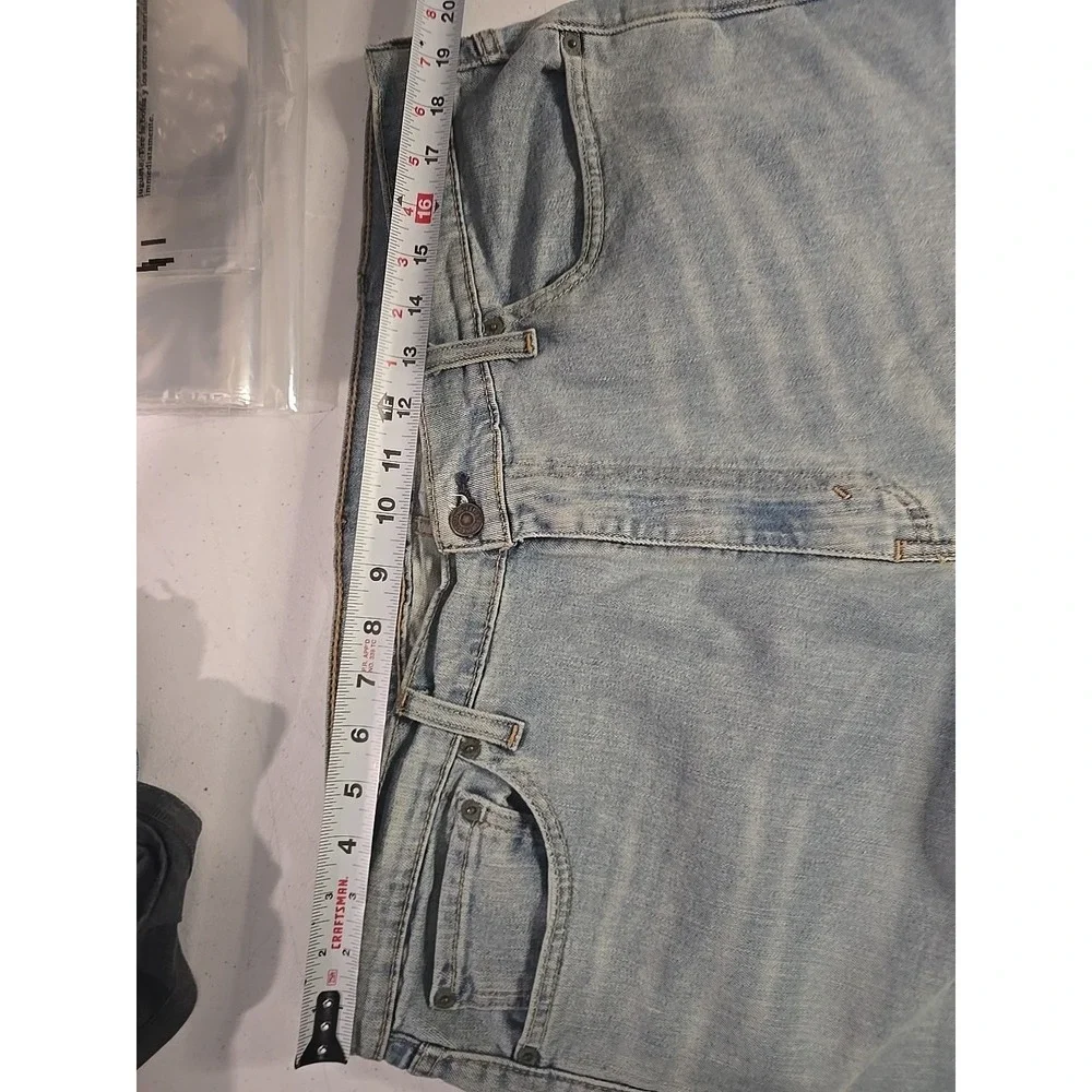 Levis‎ 505 Jeans Mens 40x30 Blue Light Wash Straight Stretch WaterLess Denim